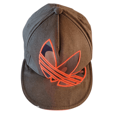 Adidas Snapback Hat - Camo Trefoil Logo with Neon Orange Trim, Adjustable One Size, Unisex