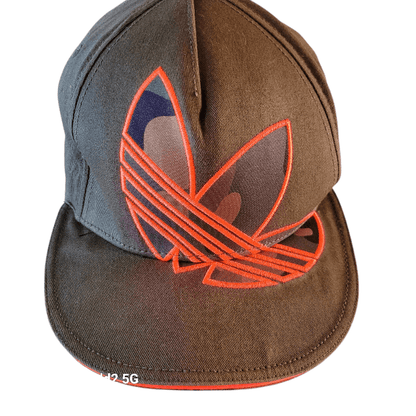 Adidas Snapback Hat - Camo Trefoil Logo with Neon Orange Trim, Adjustable One Size, Unisex