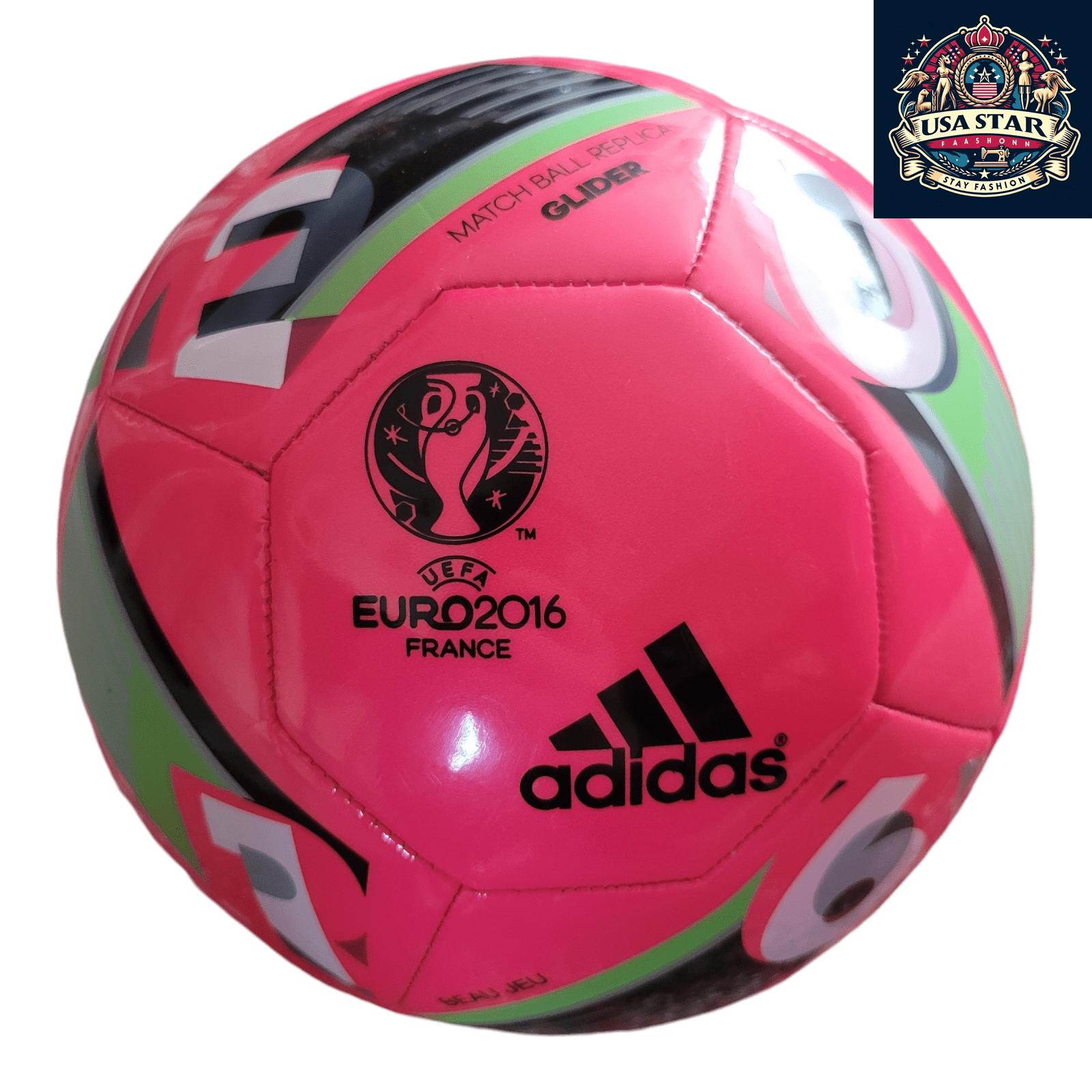 Adidas UEFA Euro 2016 Football Glider Beau Jeu Replica Size 5 Pink Winter Match Ball USASTARFASHION