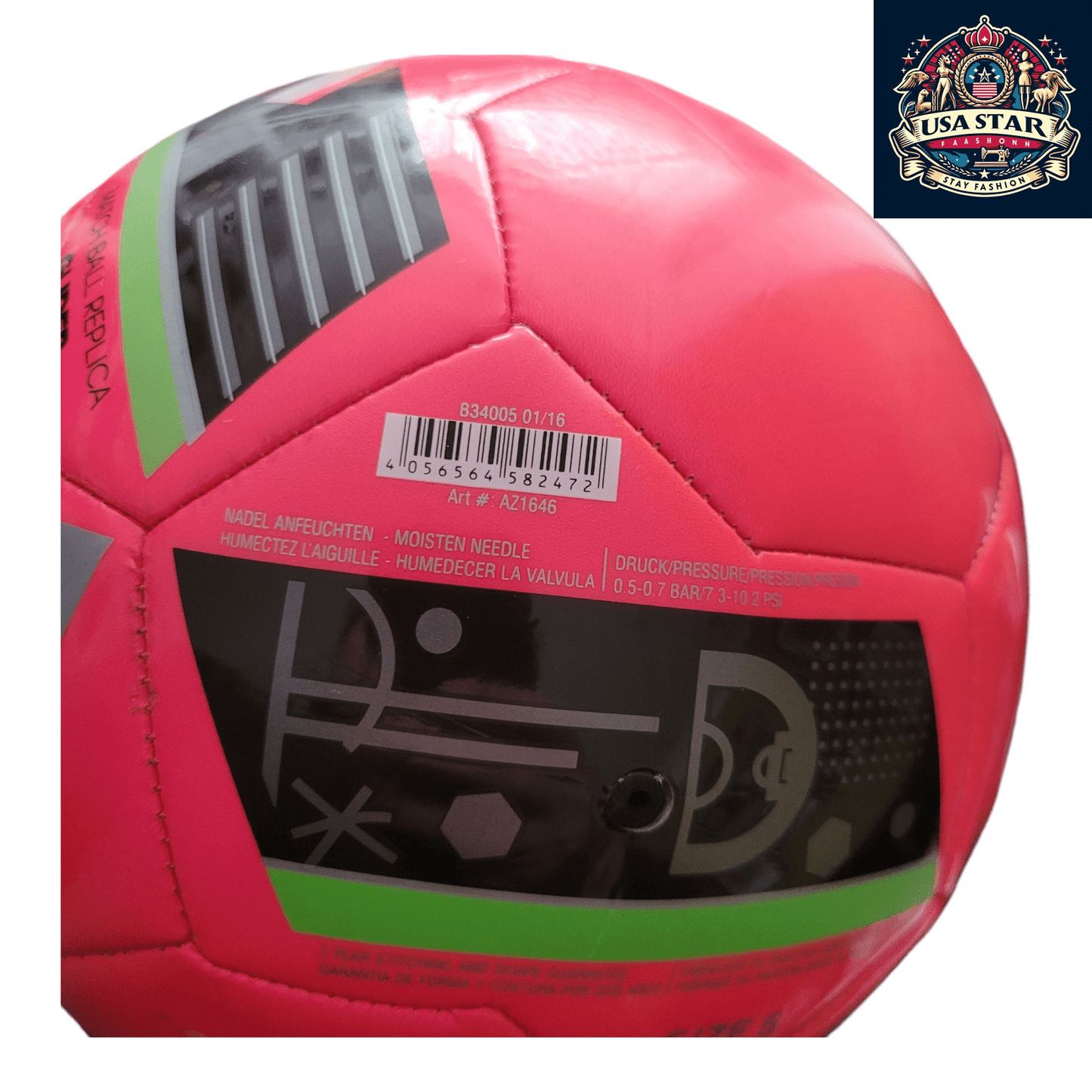 Adidas UEFA Euro 2016 Football Glider Beau Jeu Replica Size 5 Pink Winter Match Ball