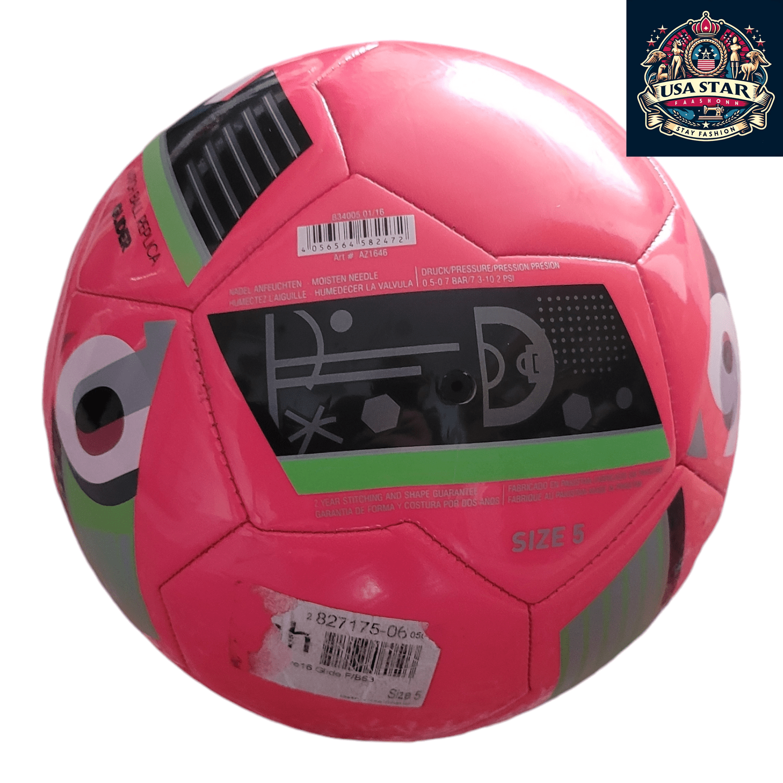 Adidas UEFA Euro 2016 Football Glider Beau Jeu Replica Size 5 Pink Winter Match Ball USASTARFASHION