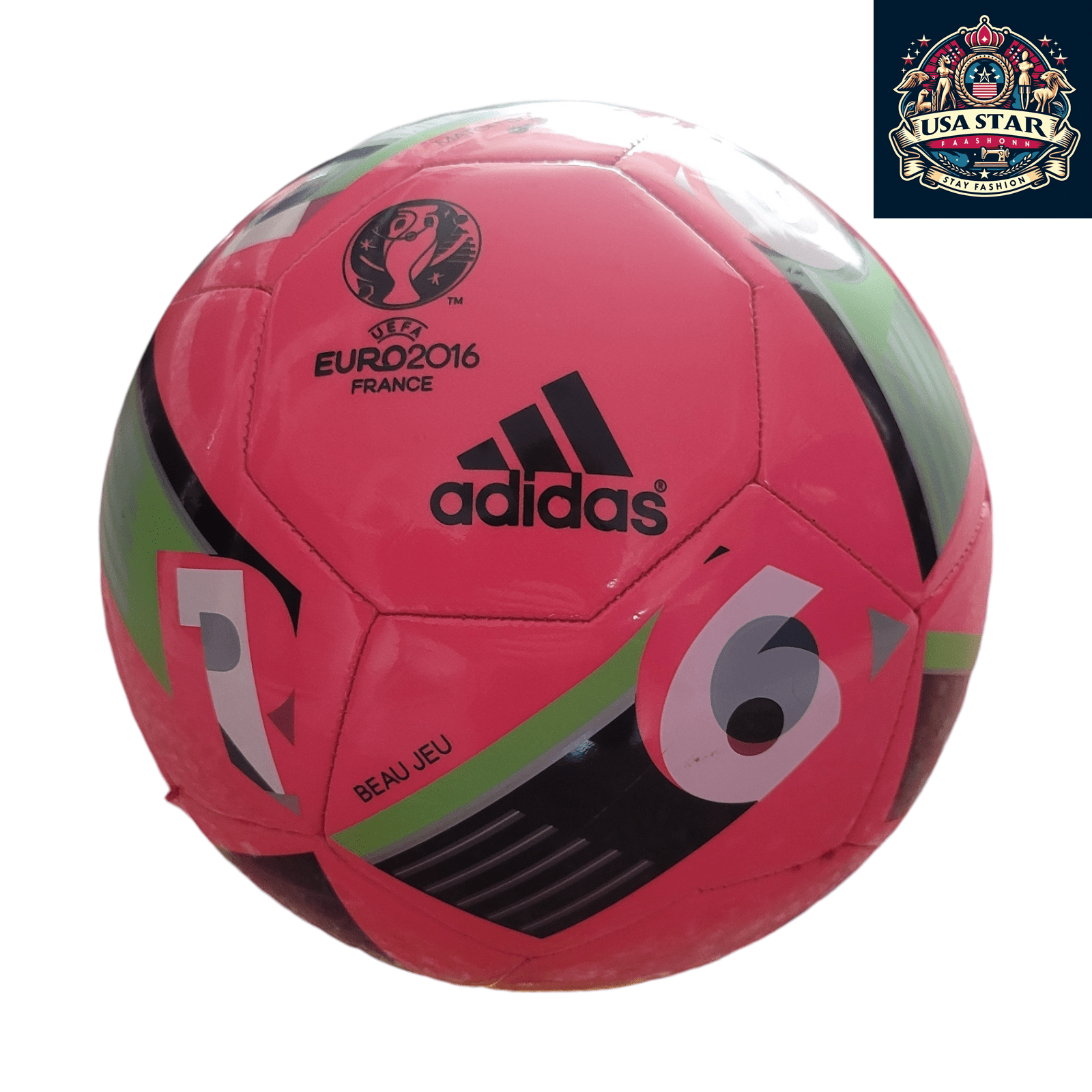 Adidas UEFA Euro 2016 Football Glider Beau Jeu Replica Size 5 Pink Winter Match Ball USASTARFASHION