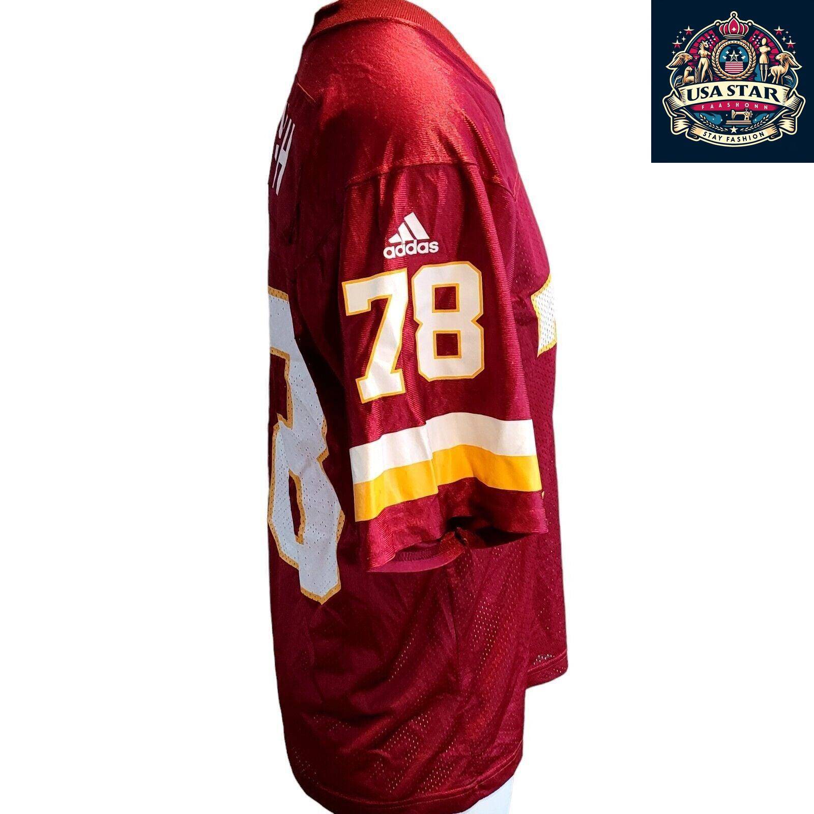 Adidas Vintage Football Jersey Maroon M B. Smith #78 with Breathable Mesh and Bold Accents - USASTARFASHION