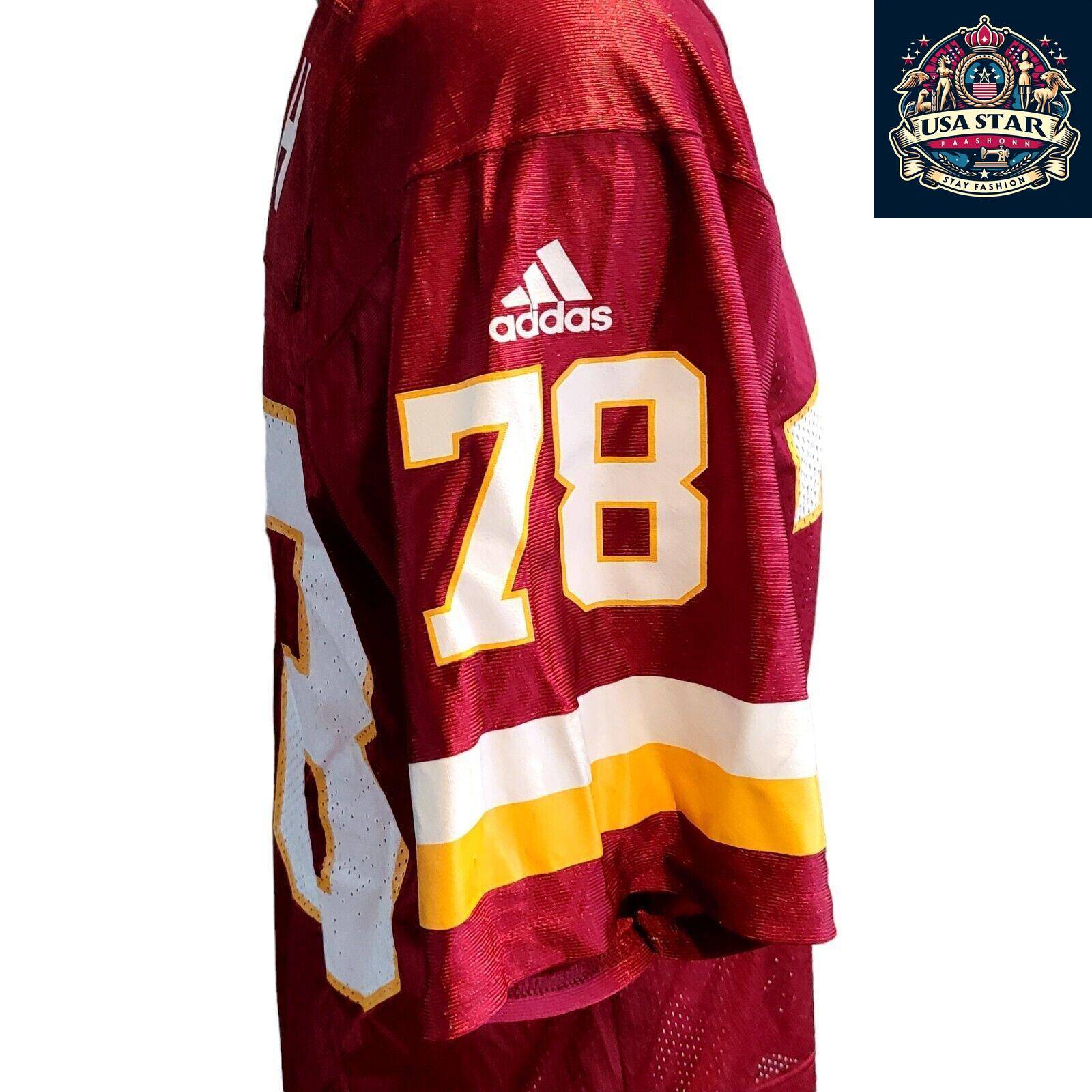 Adidas Vintage Football Jersey Maroon M B. Smith #78 with Breathable Mesh and Bold Accents - USASTARFASHION