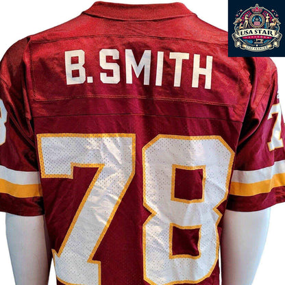 Adidas Vintage Football Jersey Maroon M B. Smith #78 with Breathable Mesh and Bold Accents - USASTARFASHION