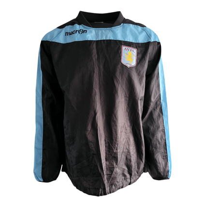 Aston Villa Windbreaker Jacket by Macron XL Black & Sky Blue Pullover, Pre-Owned with Minor Wear USASTARFASHION