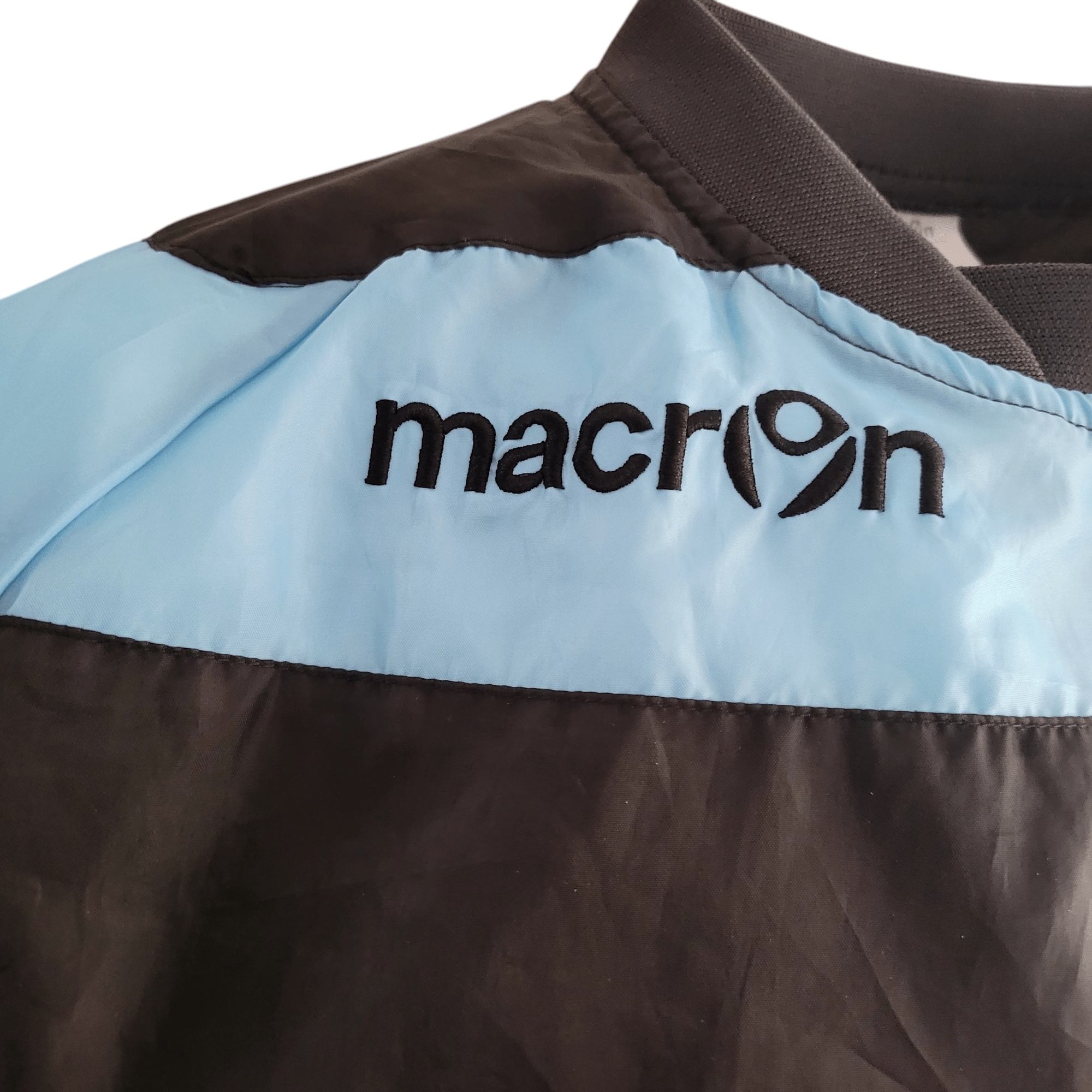 Aston Villa Windbreaker Jacket by Macron XL Black & Sky Blue Pullover, Pre-Owned with Minor Wear USASTARFASHION