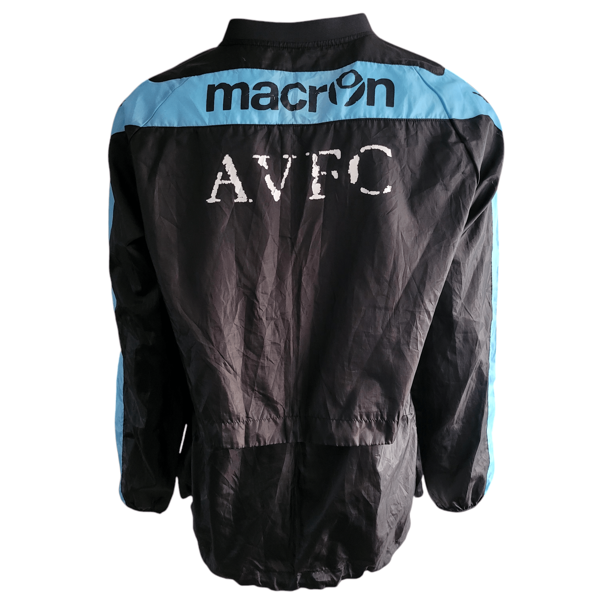 Aston Villa Windbreaker Jacket by Macron XL Black & Sky Blue Pullover, Pre-Owned with Minor Wear USASTARFASHION