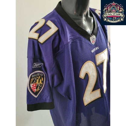 Baltimore Ravens Authentic Reebok Jersey Adult Large #27 Ray Rice - Comfortable & Durable NFL Apparel - USASTARFASHION