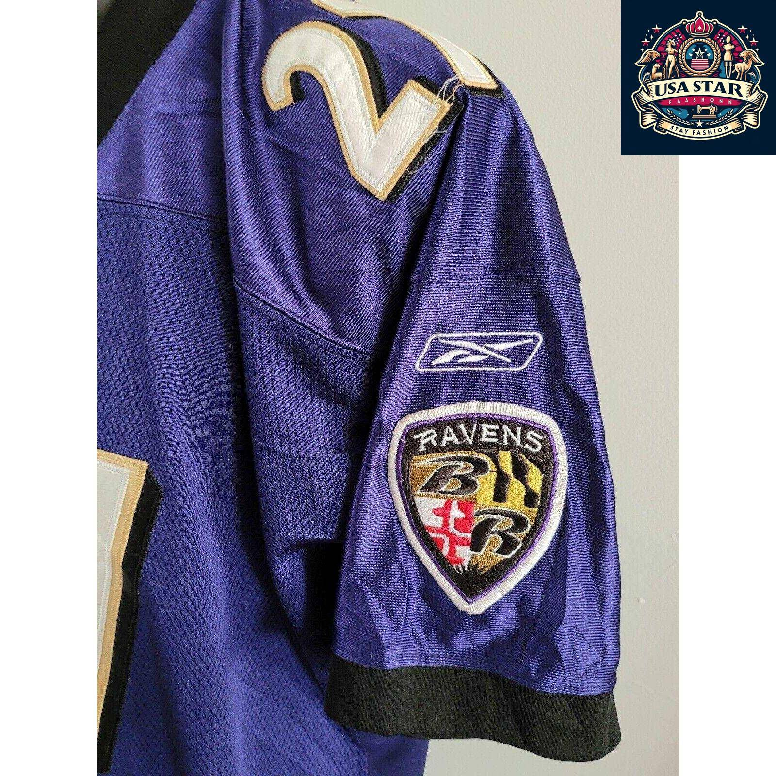 Baltimore Ravens Authentic Reebok Jersey Adult Large #27 Ray Rice - Comfortable & Durable NFL Apparel - USASTARFASHION