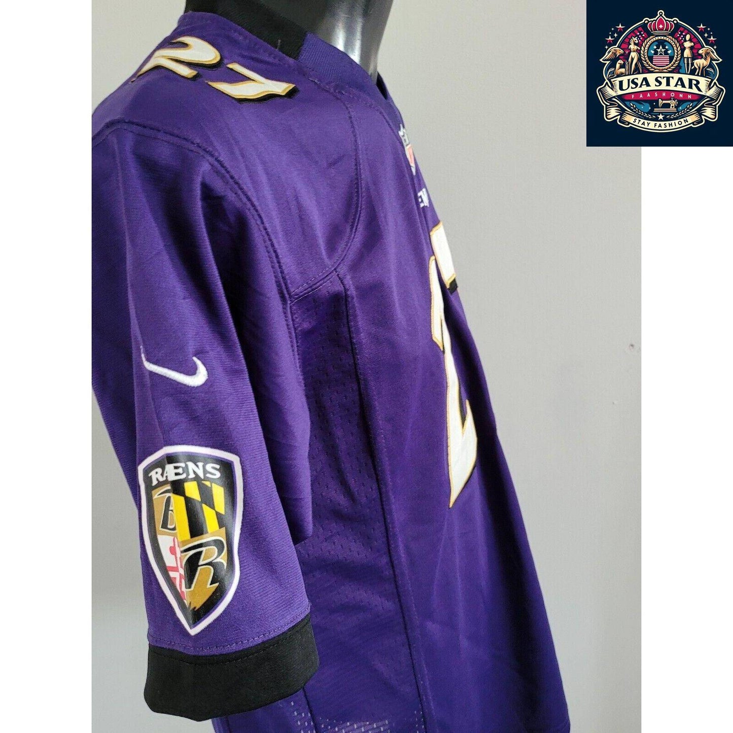 Baltimore Ravens Youth Jersey, Ray Rice #27 XL 18-20 by NIKE - Stylish Purple, Comfortable Fit - USASTARFASHION