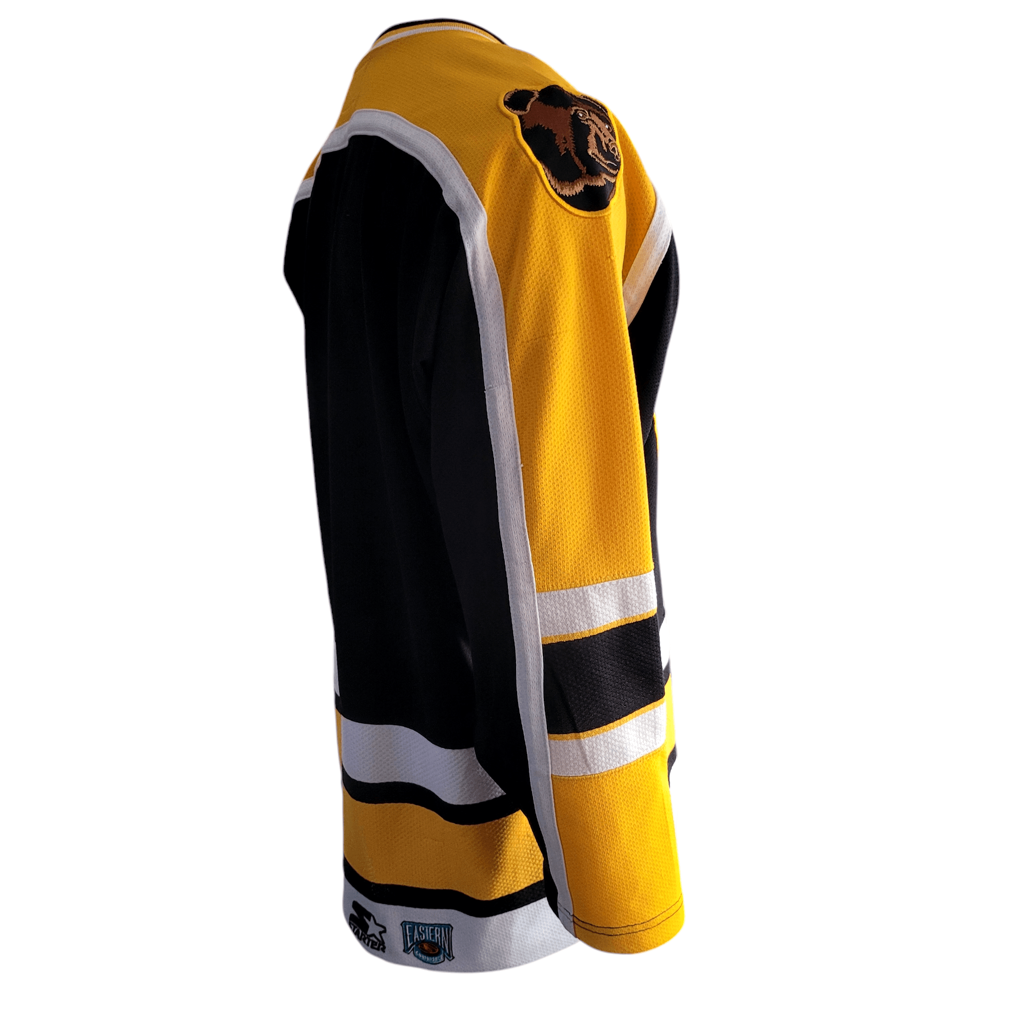 Boston Bruins Jersey - Small - Authentic Starter NHL Apparel in Black, Yellow & White USASTARFASHION