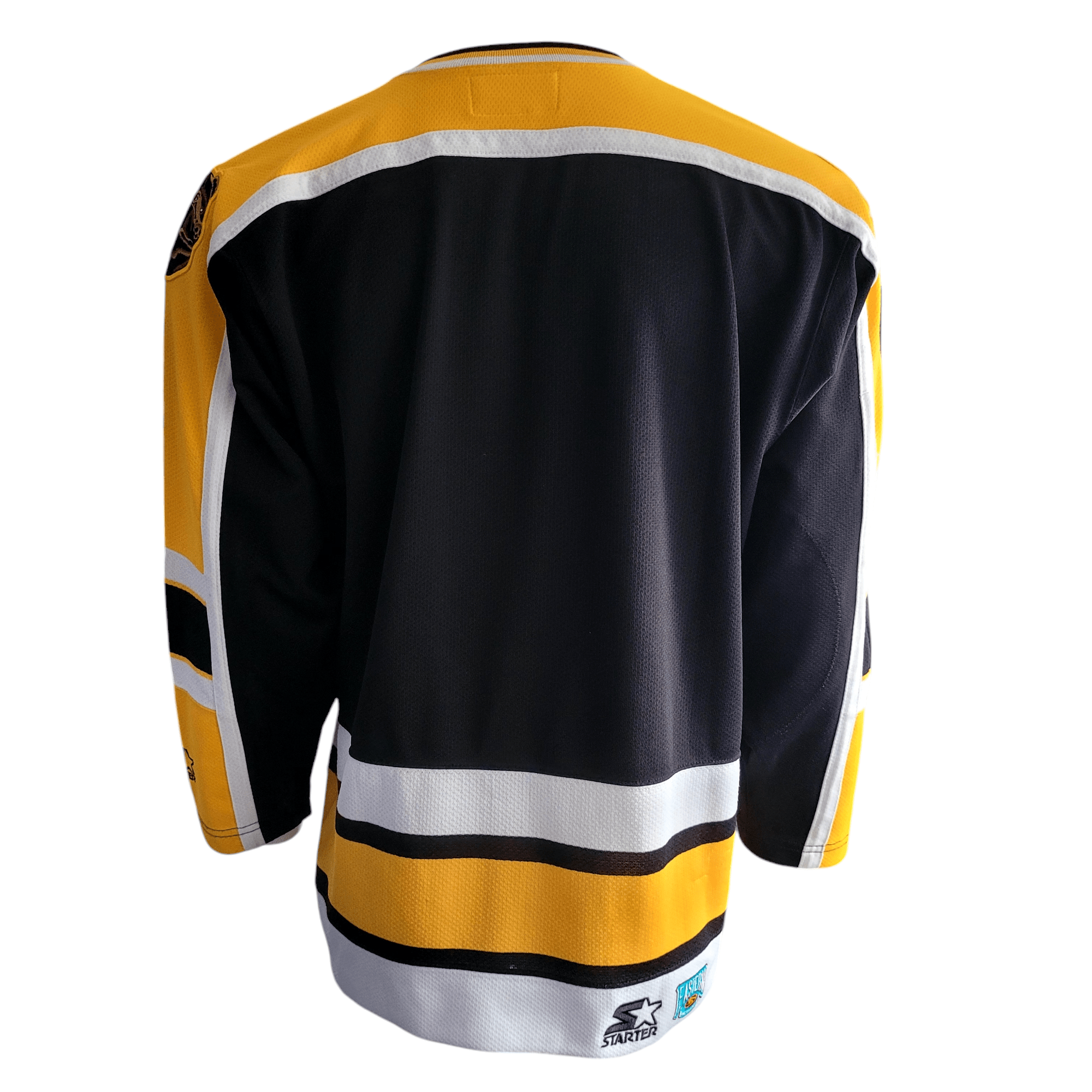 Boston Bruins Jersey - Small - Authentic Starter NHL Apparel in Black, Yellow & White USASTARFASHION