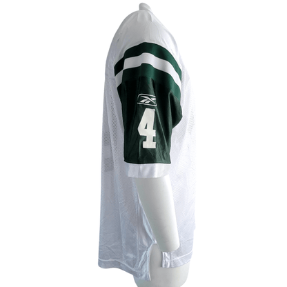 Brett Favre New York Jets #4 Jersey Reebok Men’s Large L NFL Authentic White Green Excellent Condition - USASTARFASHION