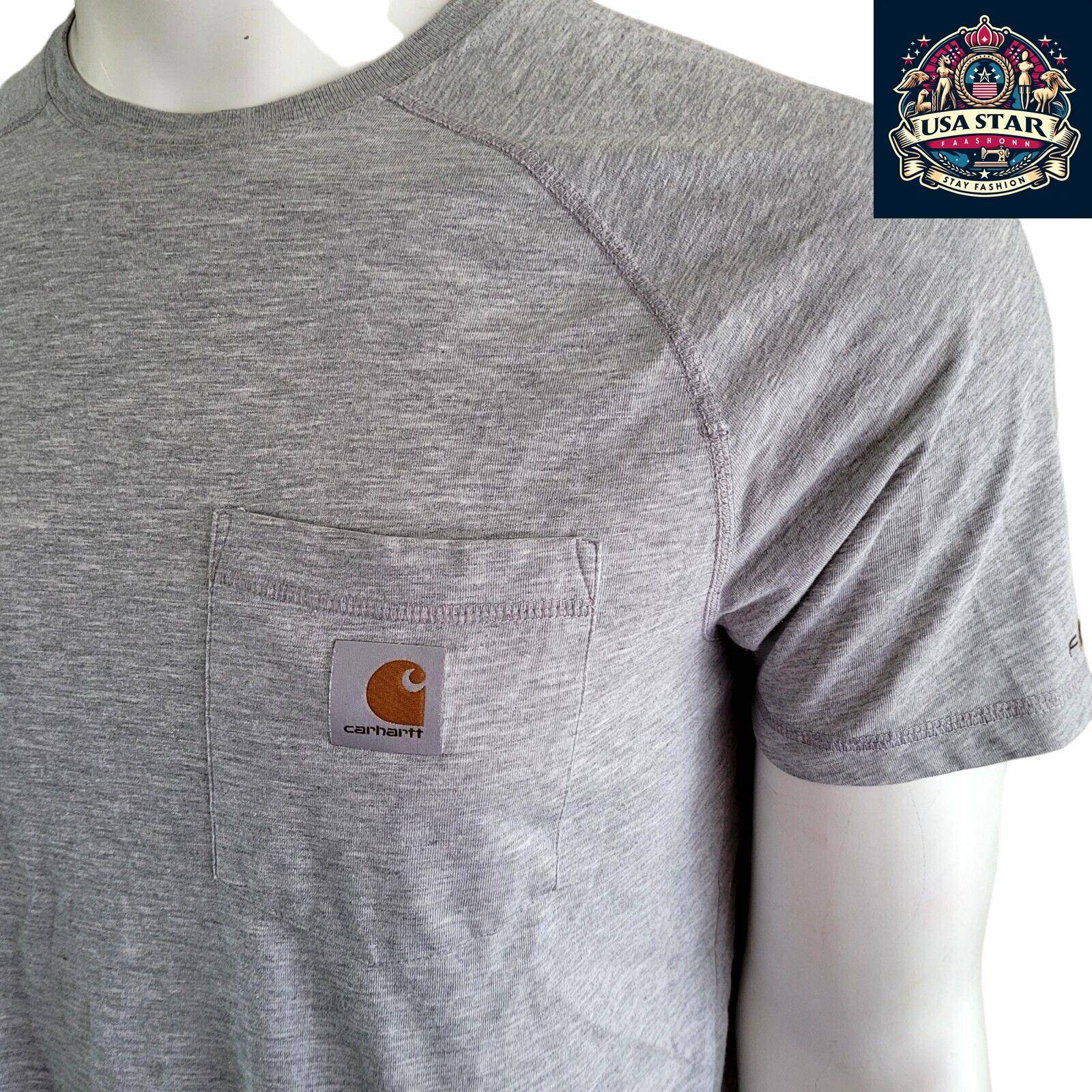 Carhartt Heather Gray Shirt | Relaxed Fit Crew Neck | 59% Cotton 41% Polyester | Size Medium USASTARFASHION