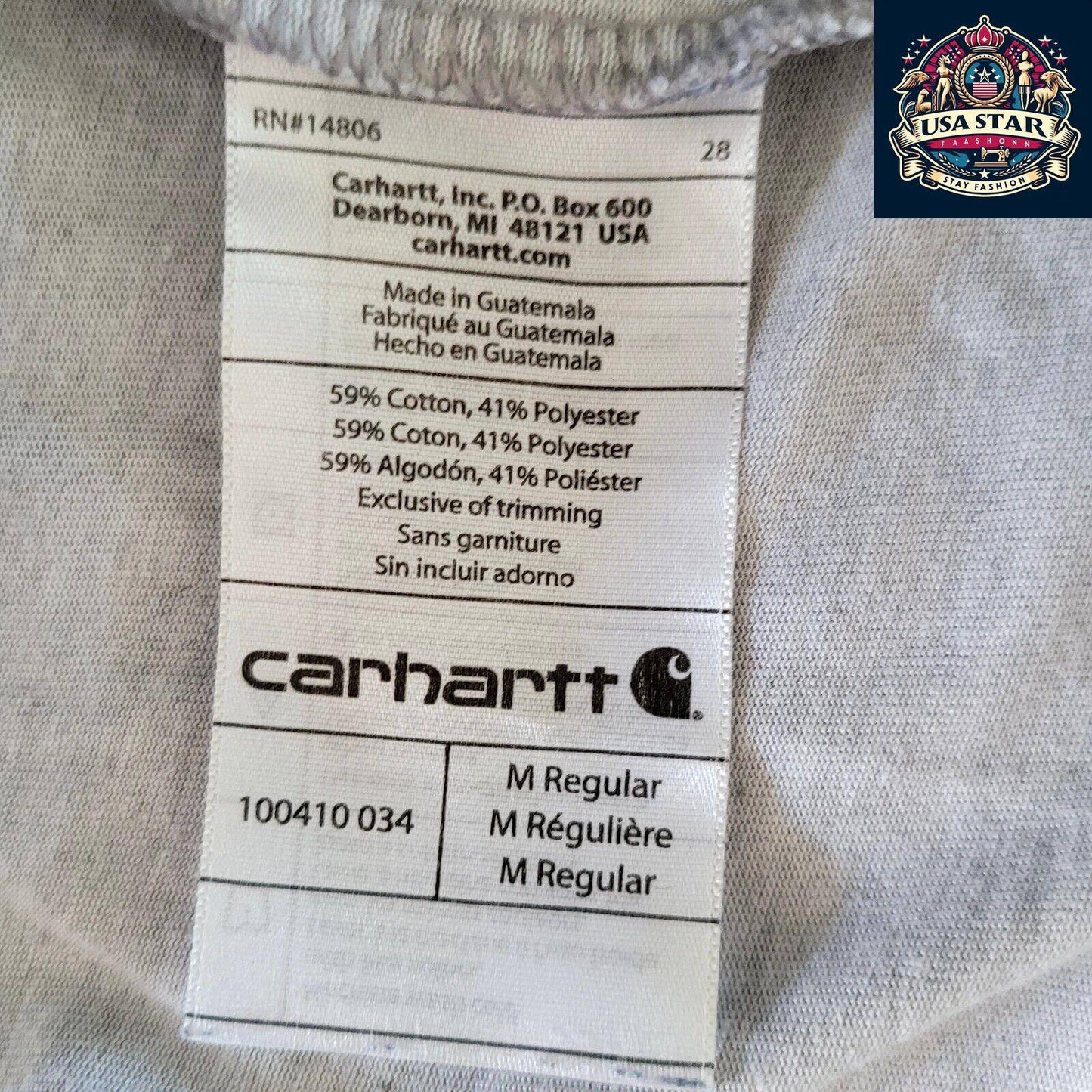 Carhartt Heather Gray Shirt | Relaxed Fit Crew Neck | 59% Cotton 41% Polyester | Size Medium