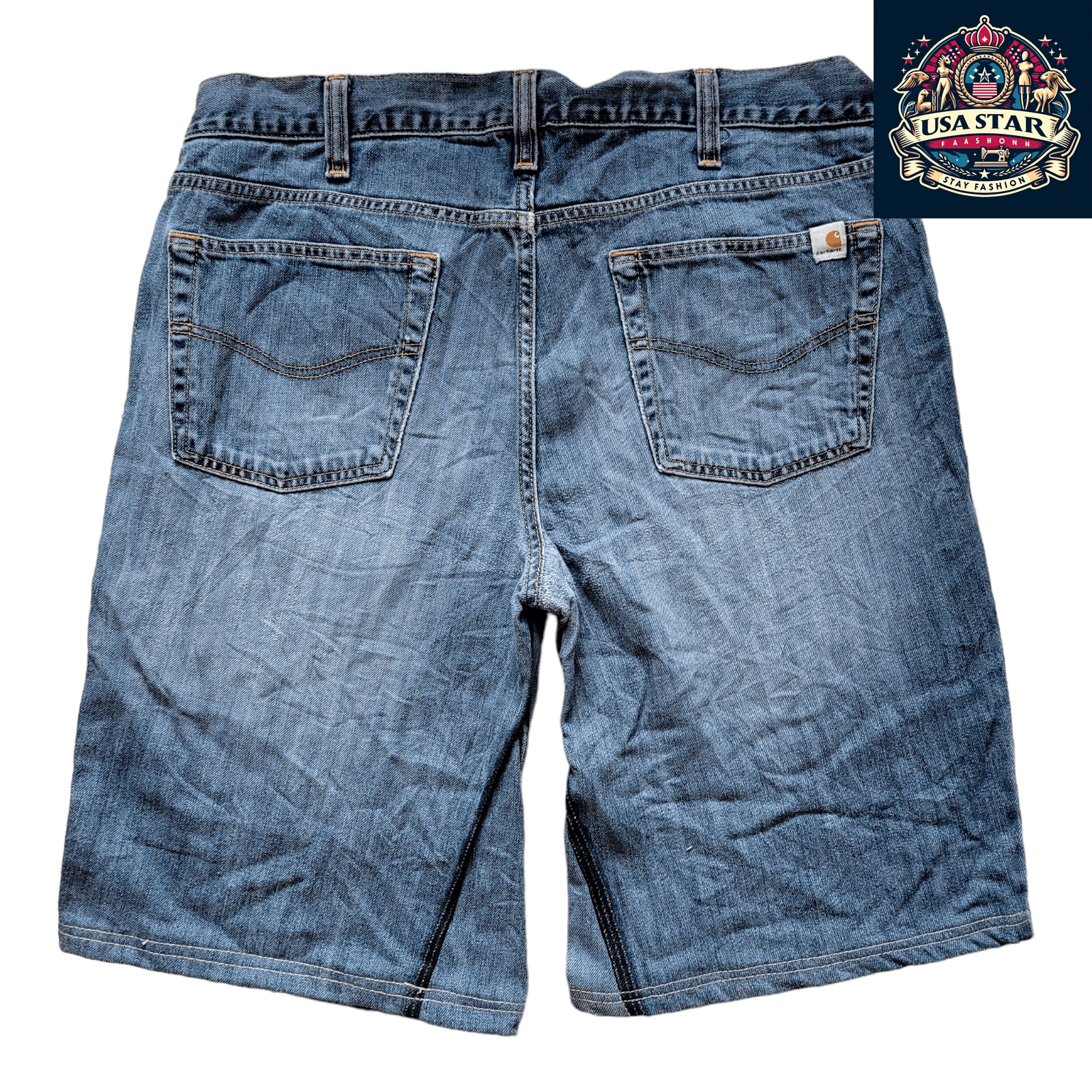 Carhartt Jorts W36 - Durable Relaxed Fit Denim Shorts in Classic Dark Blue for Men USASTARFASHION