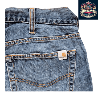 Carhartt Jorts W36 - Durable Relaxed Fit Denim Shorts in Classic Dark Blue for Men USASTARFASHION