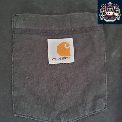 Carhartt Long Sleeve Shirt for Men, Charcoal Relaxed Fit, Durable 60% Cotton Blend, Size M USASTARFASHION