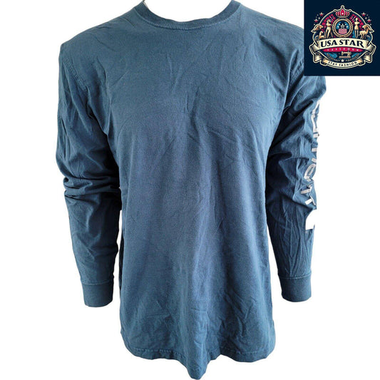 Carhartt Long Sleeve Shirt | Original Fit | 100% Cotton | Durable Blue Shirt in Size L