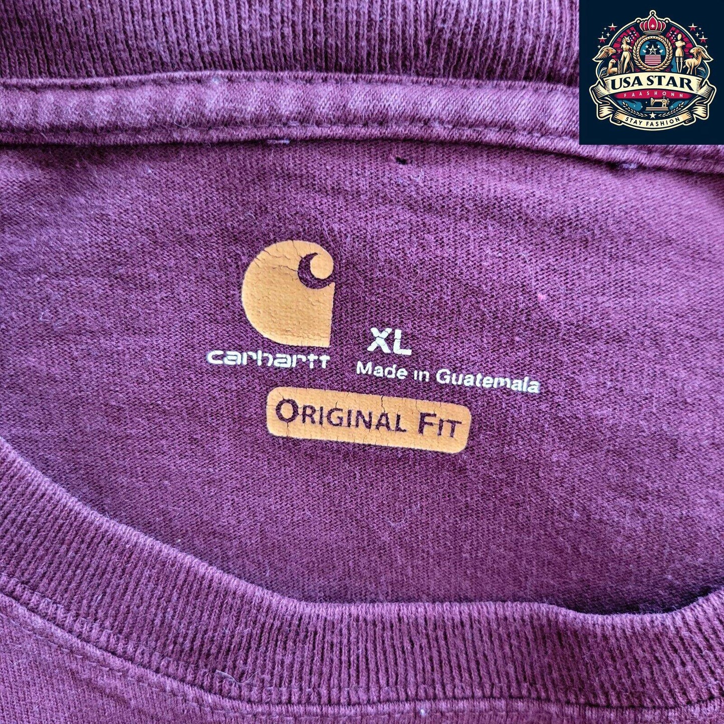 Carhartt Long Sleeve T-Shirt in Maroon | Original Fit | 100% Cotton | Size XL, Durable Comfort