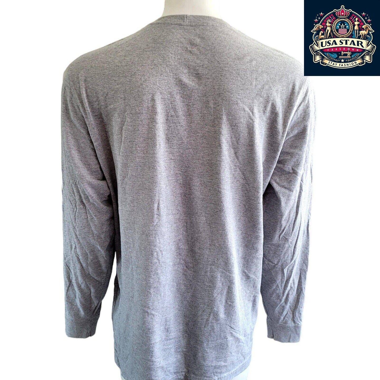 Carhartt Long Sleeve T-Shirt L Tall Original Fit Heather Grey With Front Pocket for Comfort