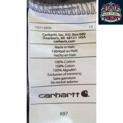 Carhartt Men's T-Shirt XL Original Fit 100% Cotton Deep Navy Blue with Iconic Logo - USASTARFASHION