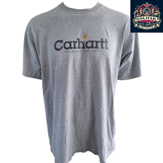 Carhartt Short Sleeve Shirt XL - Soft Gray Cotton Blend, Breathable Comfort, Iconic Logo