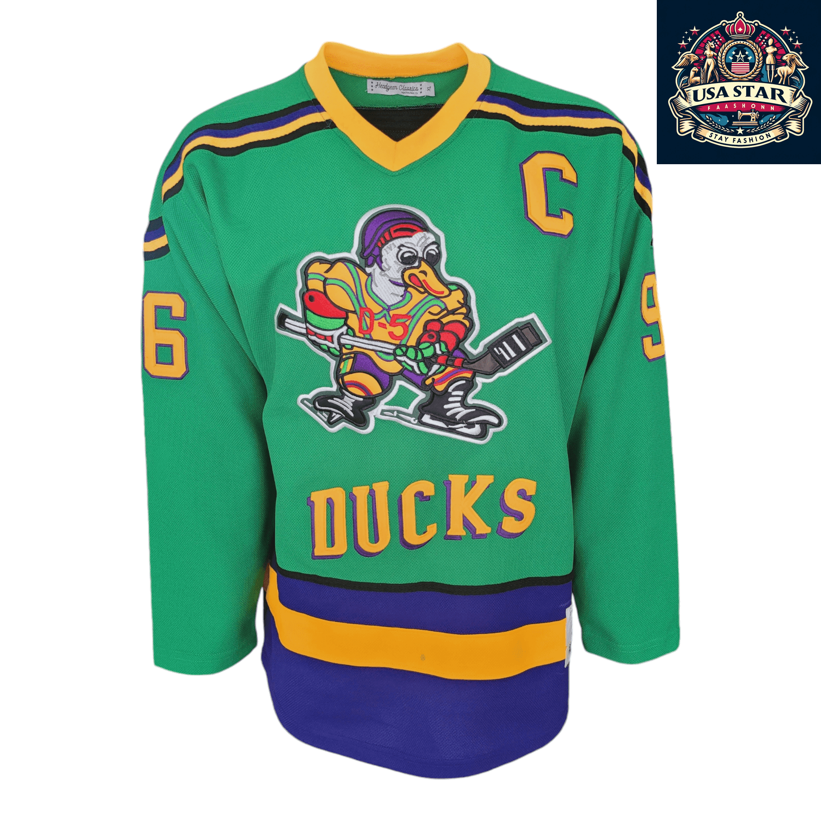 Charlie Conway Hockey Jersey 96 Mighty Ducks 1992 Green XL | Durable Breathable Fabric - USASTARFASHION