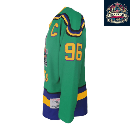 Charlie Conway Hockey Jersey 96 Mighty Ducks 1992 Green XL | Durable Breathable Fabric - USASTARFASHION