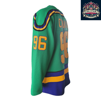 Charlie Conway Hockey Jersey 96 Mighty Ducks 1992 Green XL | Durable Breathable Fabric - USASTARFASHION