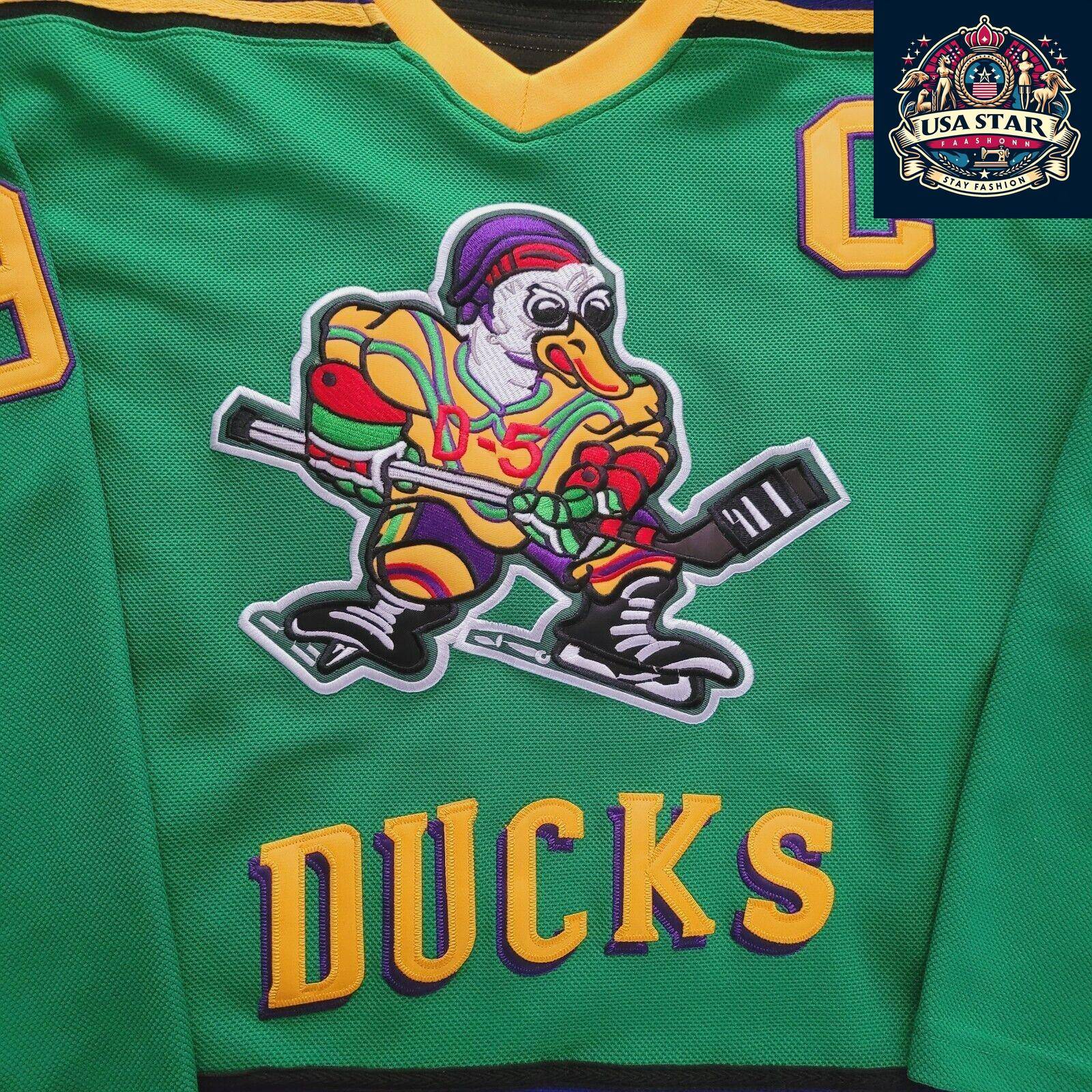 Charlie Conway Hockey Jersey 96 Mighty Ducks 1992 Green XL | Durable Breathable Fabric - USASTARFASHION