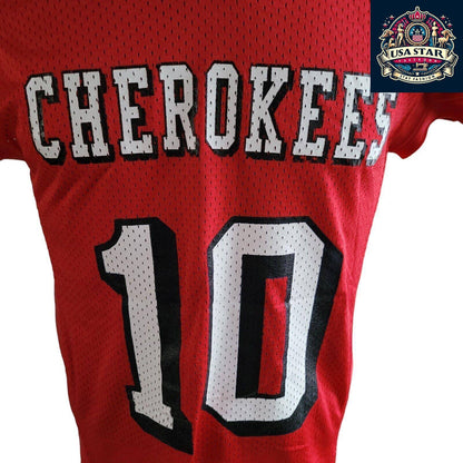 Cherokee Football Jersey 10 Youth M Riddell Red - Comfortable Fit, Authentic Team Branding