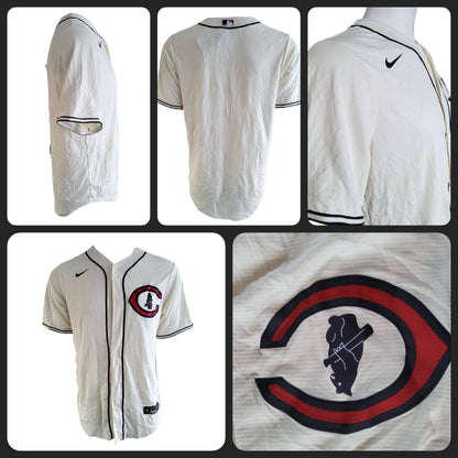 Chicago Cubs Jersey - Nike Authentic MLB Baseball Jersey, Medium, White with Black Trim, New w/Tags - USASTARFASHION