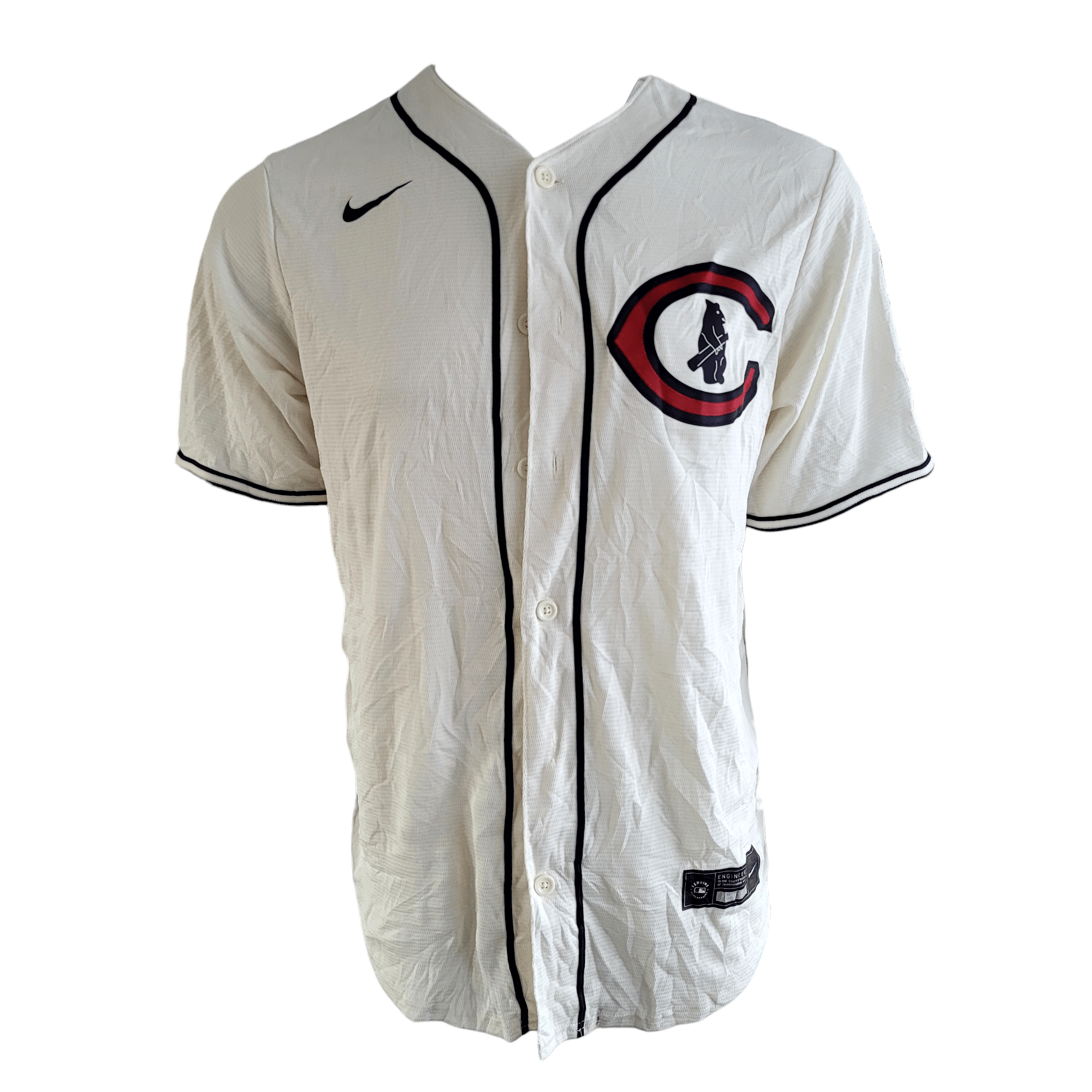 Chicago Cubs Jersey - Nike Authentic MLB Baseball Jersey, Medium, White with Black Trim, New w/Tags - USASTARFASHION
