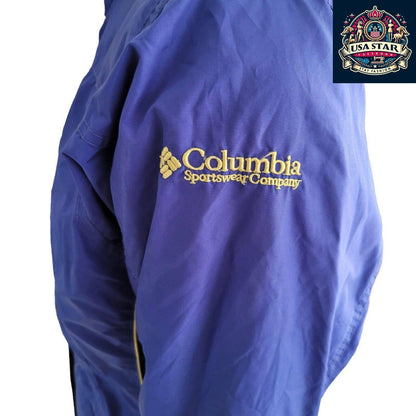 Columbia Blue Women's Jacket Size S - Durable Nylon Raincoat for Casual and Outdoor Use