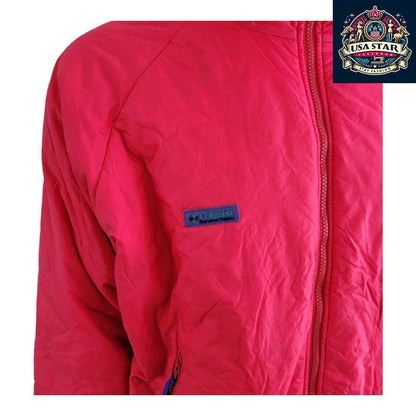 Columbia Men's Bomber Jacket XL - Insulated Reversible Design in Blue/Red for Warmth and Style USASTARFASHION