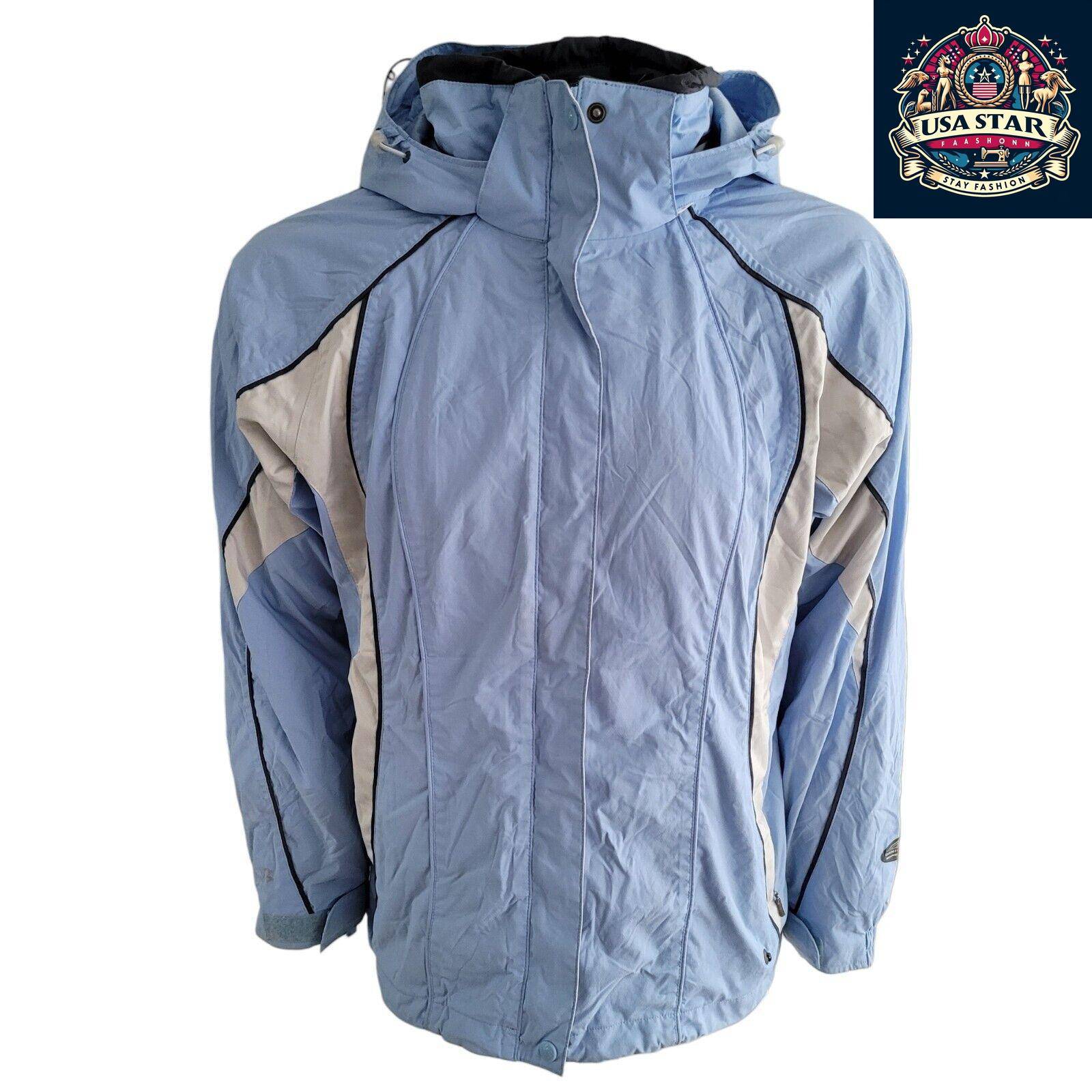 Columbia Waterproof Jacket For Women - Lightweight, Stylish, Sky Blue, Adjustable Hood, Versatile Outdoors USASTARFASHION