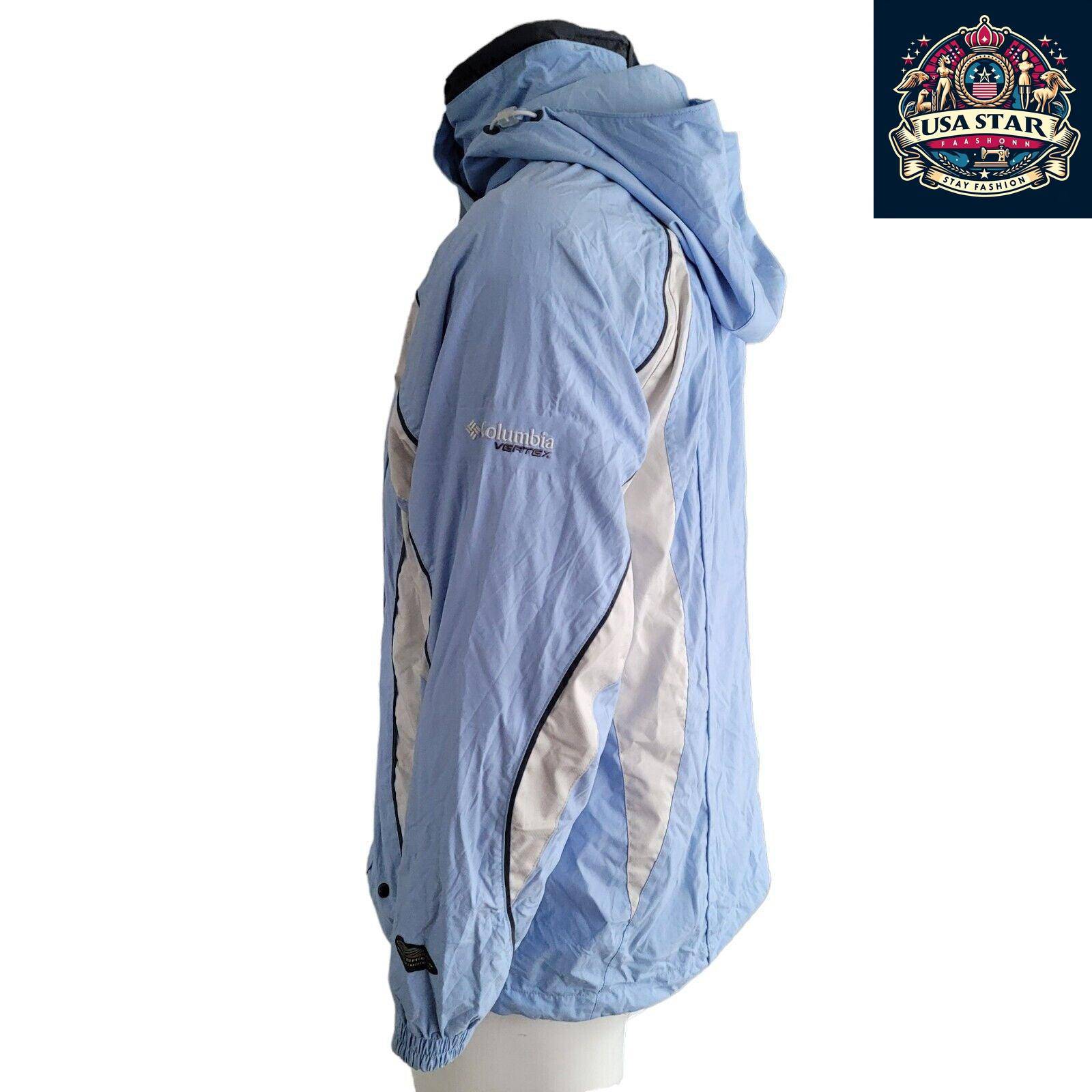 Columbia Waterproof Jacket For Women - Lightweight, Stylish, Sky Blue, Adjustable Hood, Versatile Outdoors USASTARFASHION