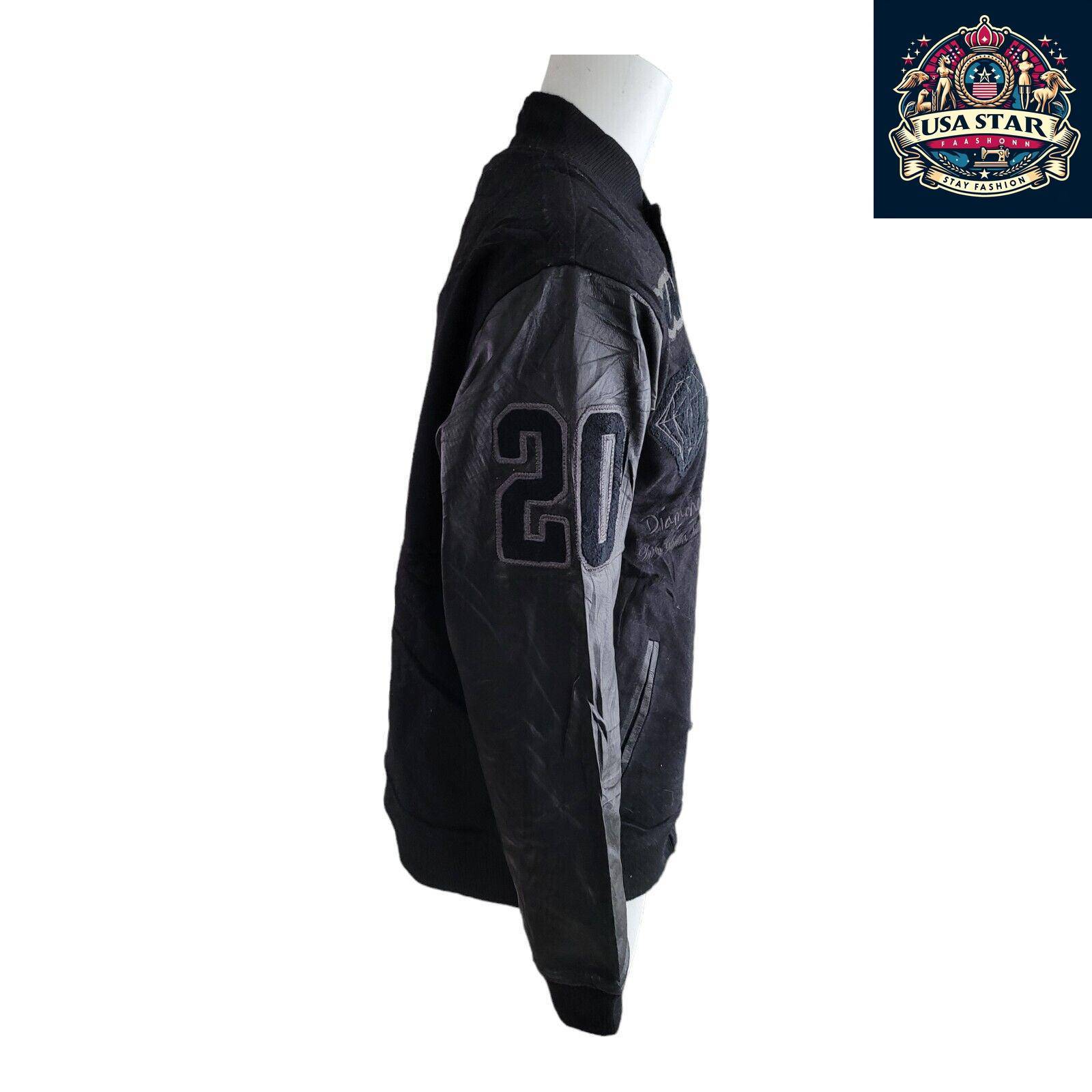 DGK Diamond X Supply Co Dirty Ghetto Kids Jacket Mens XL Black Leather Wool Varsity USASTARFASHION