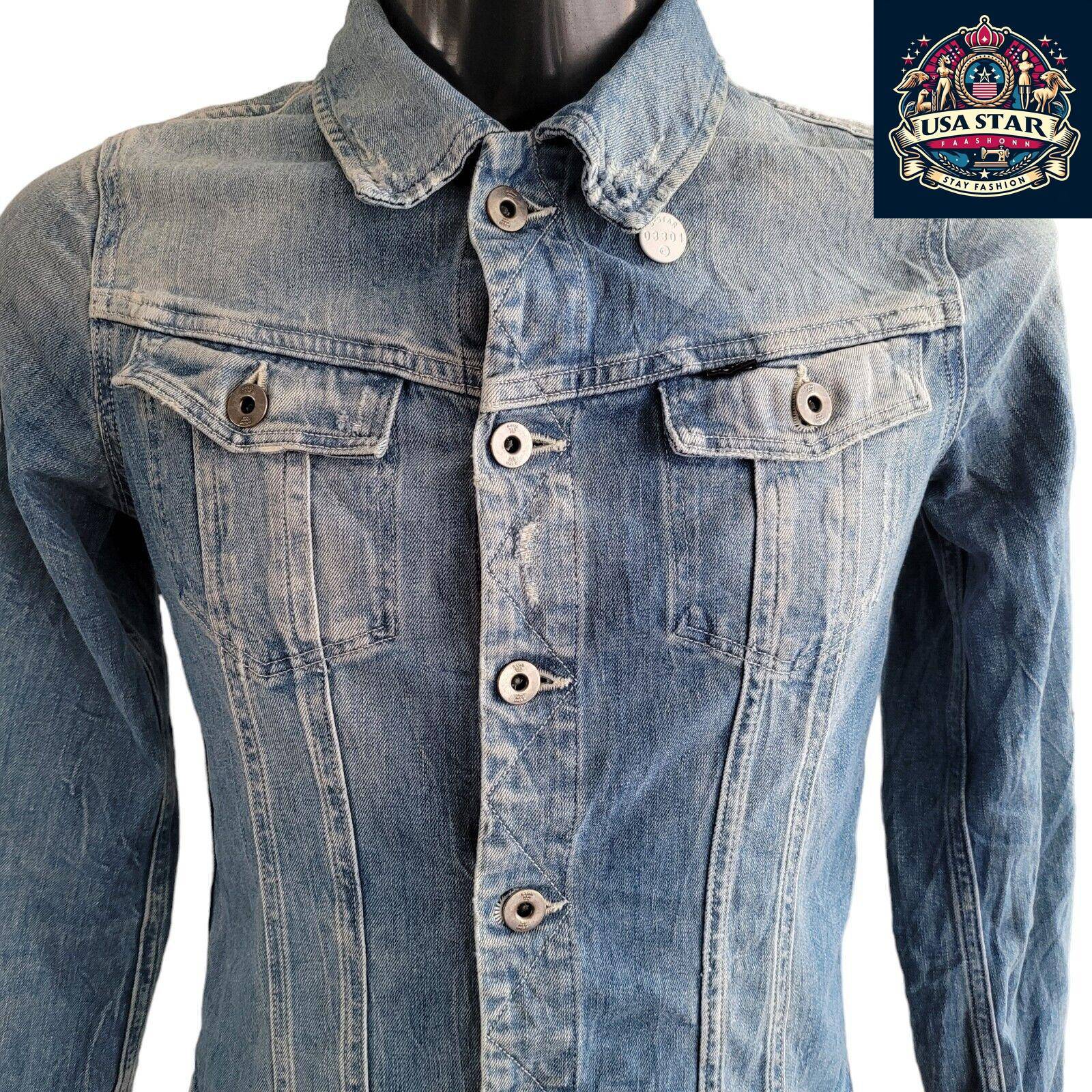 G-Star Raw Denim Jacket Size M for Women, Stylish Design, Durable Fabric, Urban Fashion Statement - USASTARFASHION