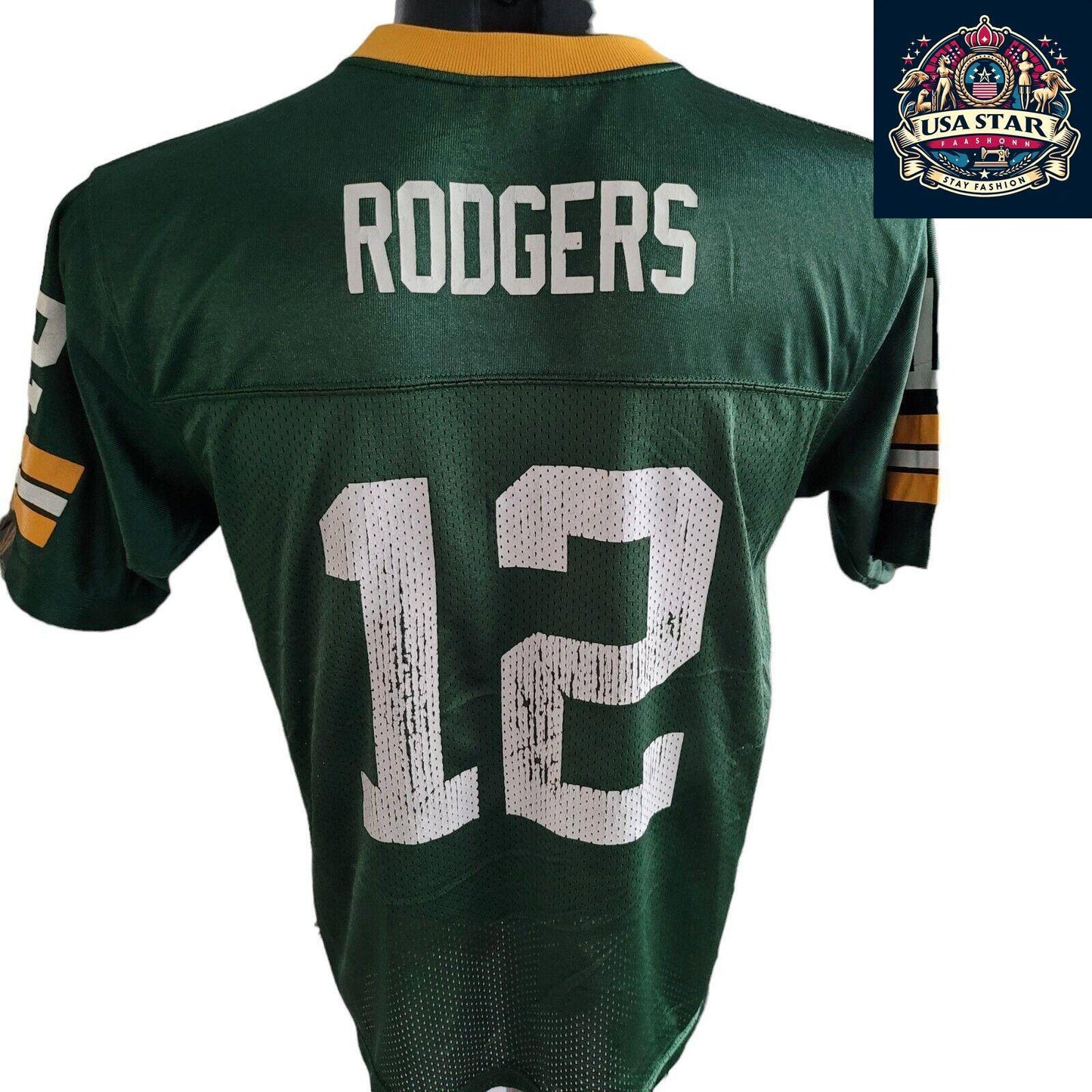 Green Bay Packers Youth Jersey - Aaron Rodgers #12 L (14-16) - Comfortable Fit & Durable Design