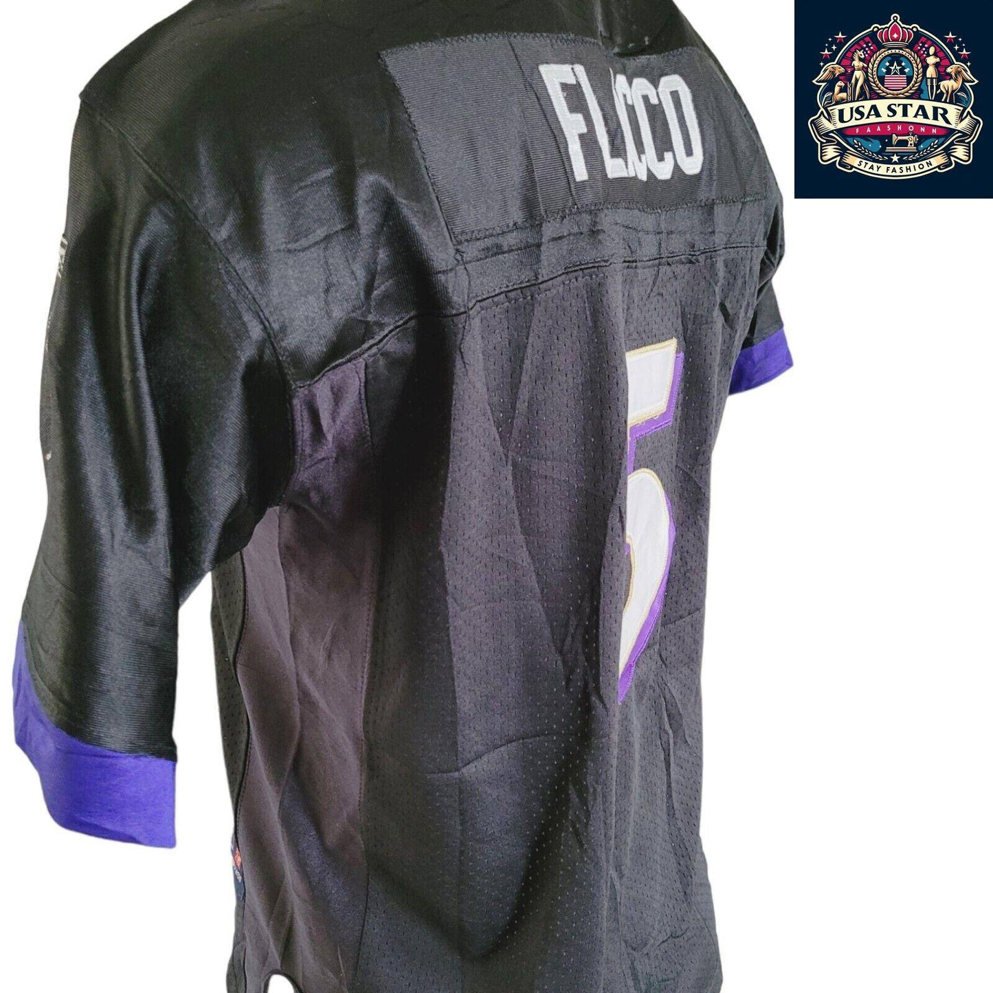 Joe Flacco #5 Ravens Jersey - Black Reebok NFL Medium - Durable, Stylish Fan Gear for Game Day