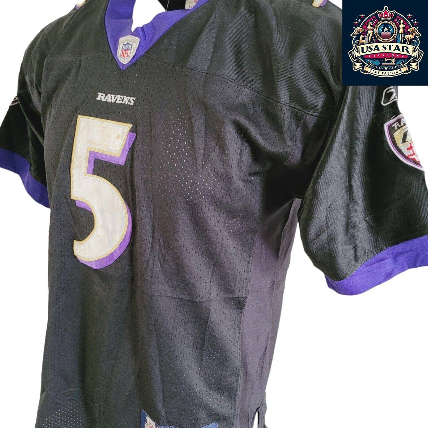 Joe Flacco #5 Ravens Jersey - Black Reebok NFL Medium - Durable, Stylish Fan Gear for Game Day