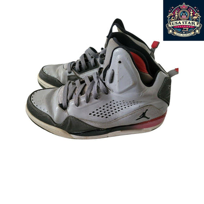 Jordan Flight Leather Grey Basketball Shoes Size 6 UK With Ankle Support And Cushioning USASTARFASHION