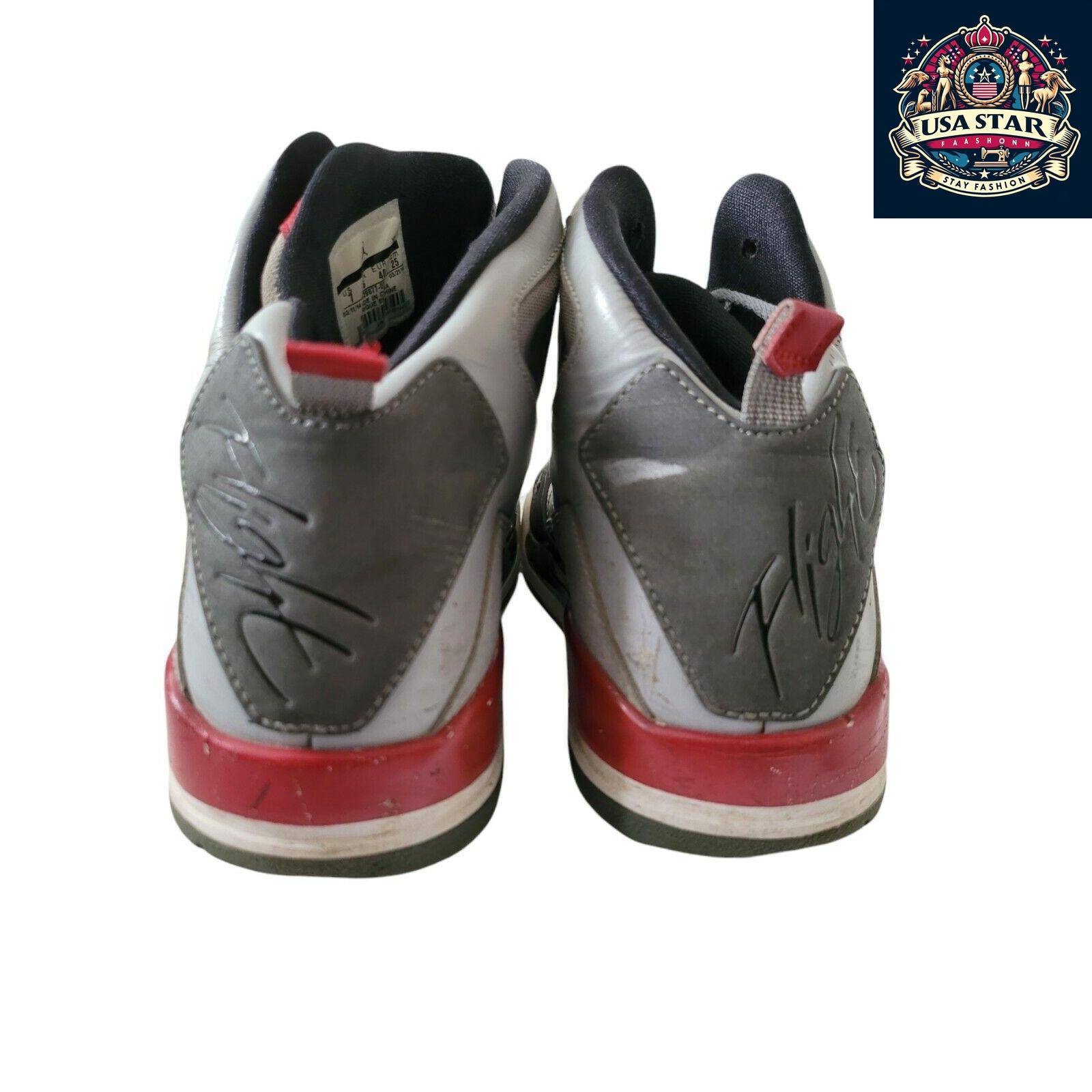 Jordan Flight Leather Grey Basketball Shoes Size 6 UK With Ankle Support And Cushioning USASTARFASHION