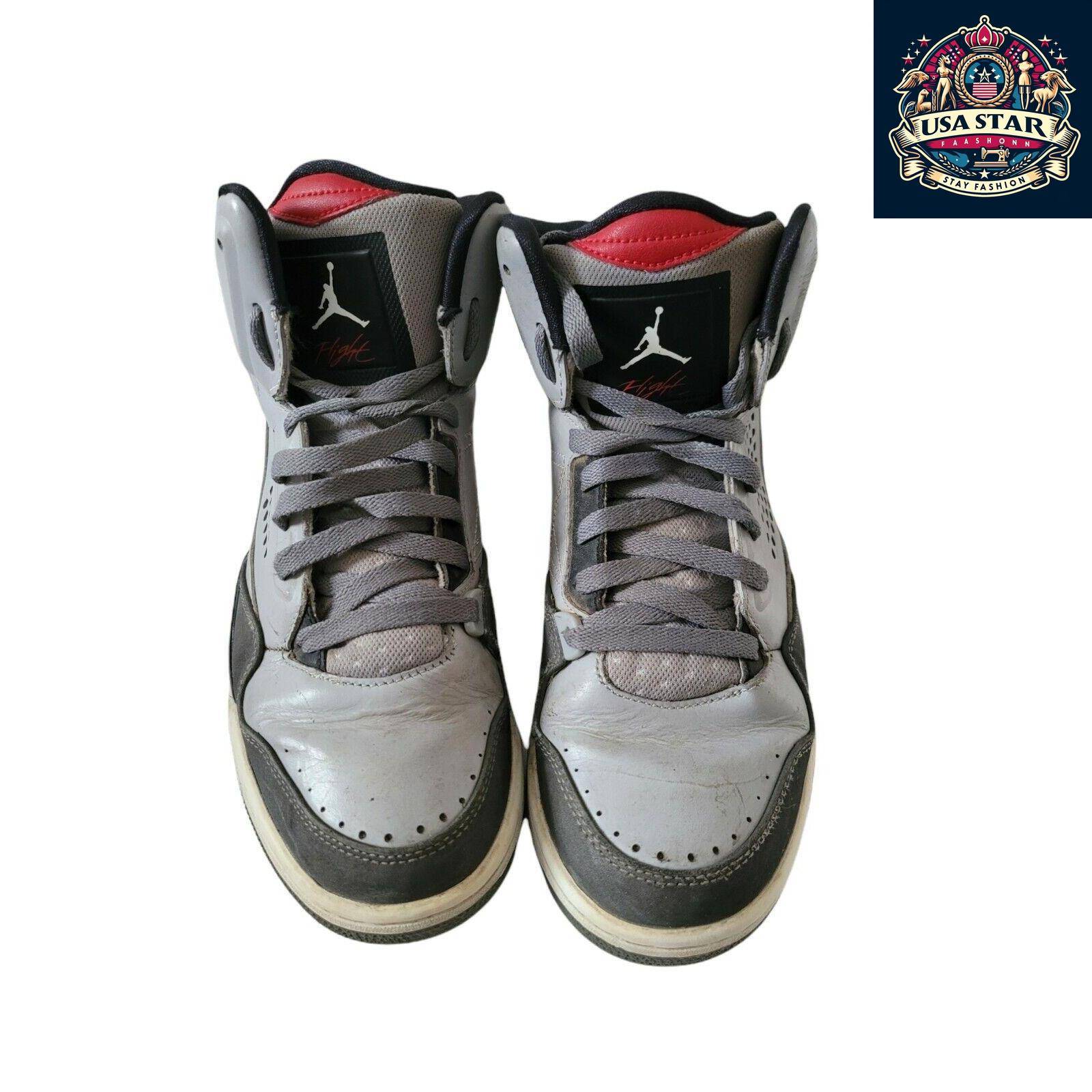 Jordan Flight Leather Grey Basketball Shoes Size 6 UK With Ankle Support And Cushioning USASTARFASHION