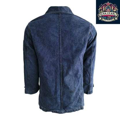 LEE Cooper Cotton Denim Jacket for Men Size S/M - Classic Comfort and Style with Durable Design - USASTARFASHION