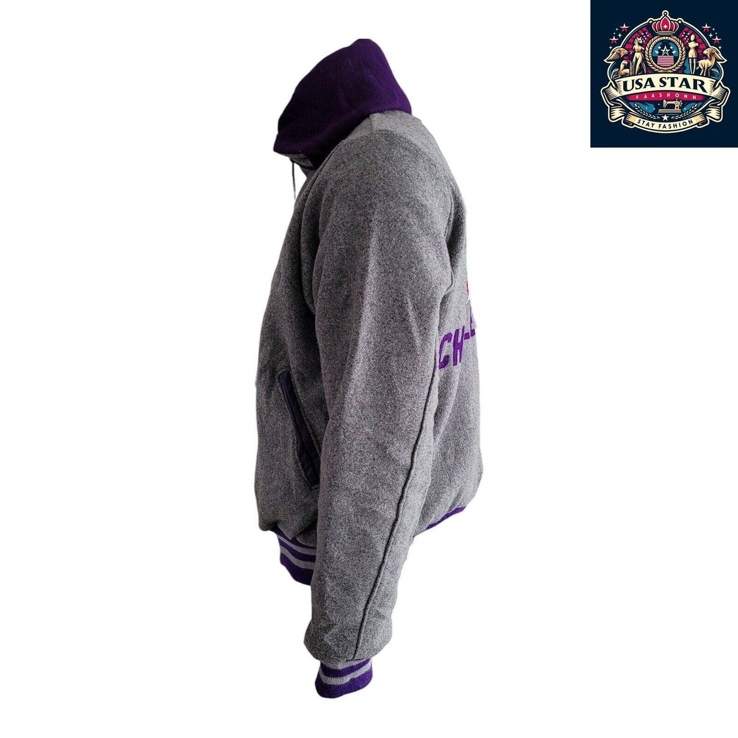 Leighann '99 Vintage Cheerleading Jacket M - Grey Wool Hoodie Style, Retro Team Spirit Apparel