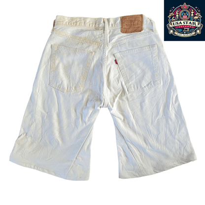 Levi's 550 Jorts for Men - Relaxed Fit White Denim, W36 - Stylish, Comfortable, Durable Summer Essential - USASTARFASHION